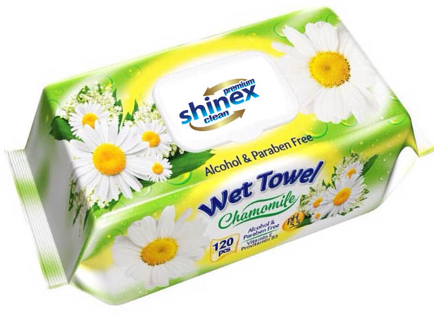 Wet Wipes with lid 120 Pcs