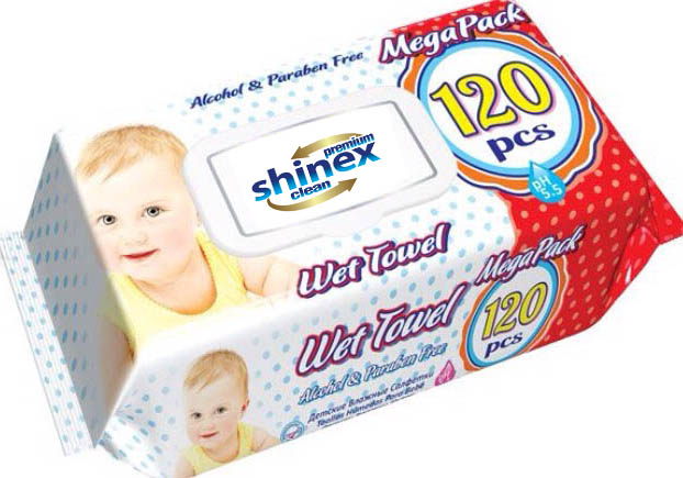 Baby Wet Wipes with lid 120 Pcs