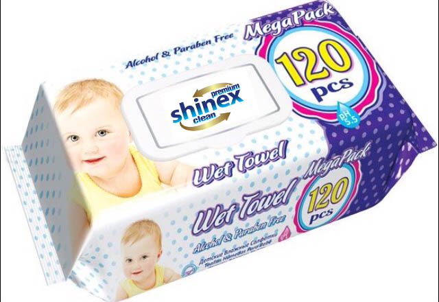 Baby Wet Wipes with lid 120 Pcs